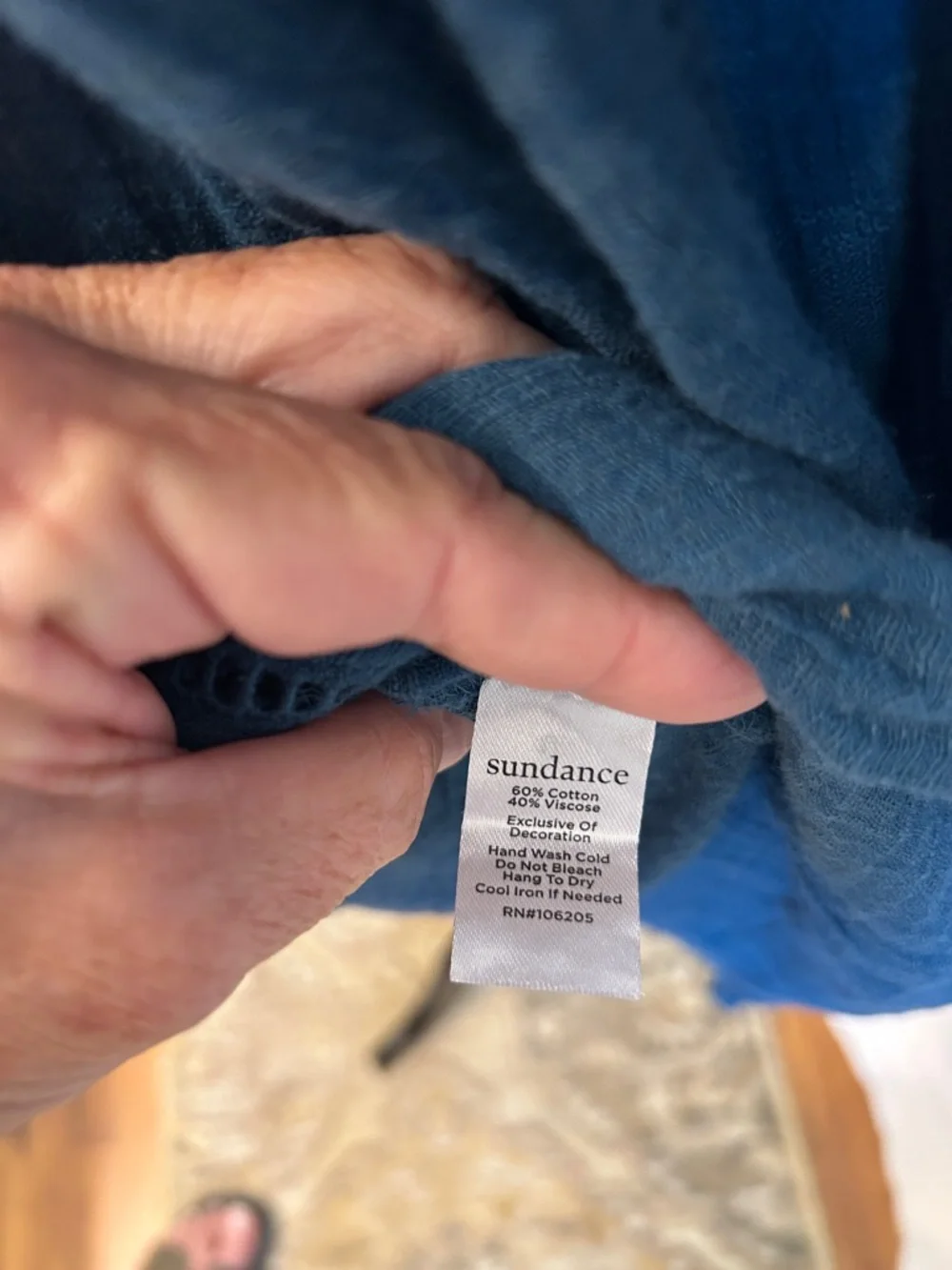 Sundance Teal Tunic Top, Generous Size Medium. - Picture 3 of 6